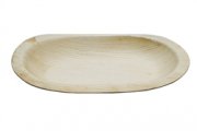 8" x 5" Oval Deep Palm Hot Dog Sub Compostable Plate, 100/cs