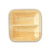 Divided Bamboo Square Plate 4 Inch 96/cs