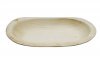 8" x 5" Oval Deep Palm Hot Dog Sub Compostable Plate, 100/cs