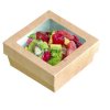 Kraft Brown Box With Window Lid - Base: 4 X 4 X 1.5 - 250/CS