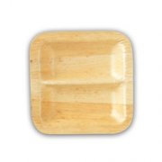 Divided Bamboo Square Plate 4 Inch 96/cs
